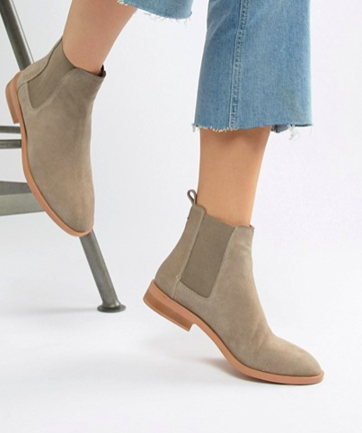 asos design aura suede chelsea ankle boots