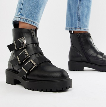 ASOS DESIGN Arco chunky multi buckle ankle boots