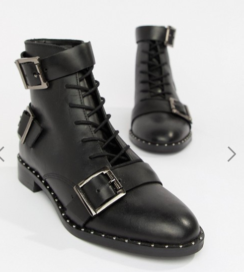 ASOS DESIGN Arabelle leather lace up boots