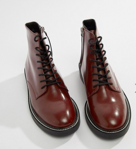 ASOS DESIGN Anarchy Leather Lace Up Boots