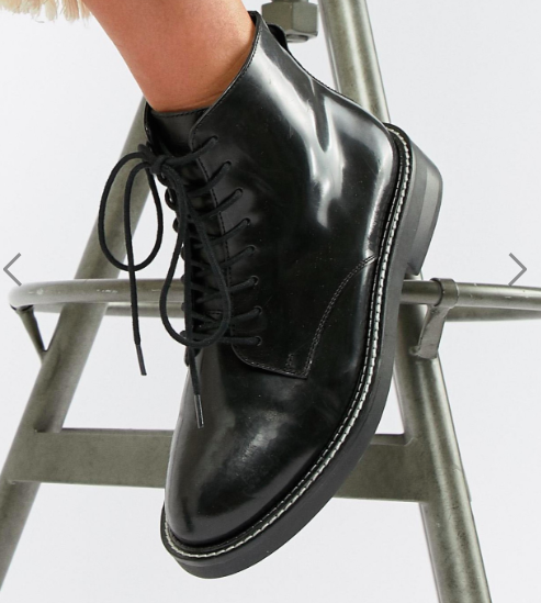 ASOS DESIGN Anarchy Leather Lace Up Boots