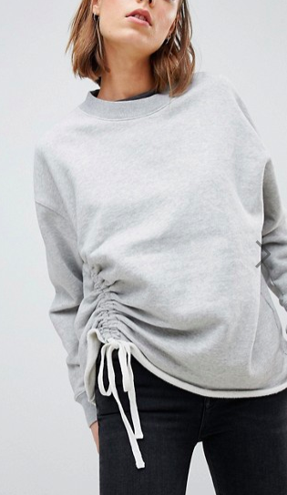AllSaints Sweat Top with Ruched Tie