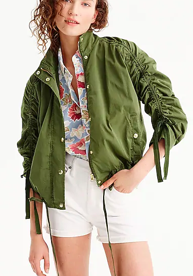 J.Crew Ruched-sleeve field jacket