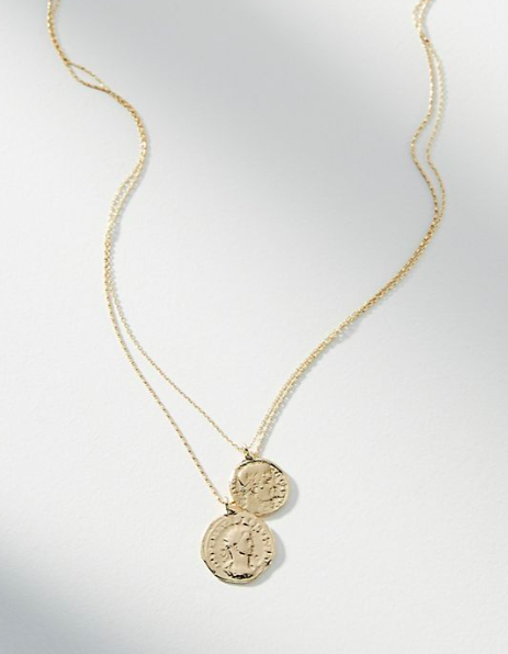 Anthropologie Lucky Penny Layered Necklace