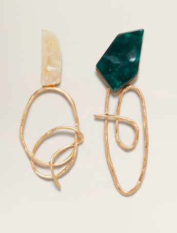 Mango Mixed asymmetric earrings