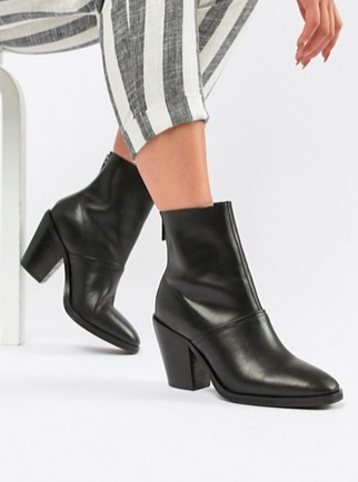 ASOS DESIGN Elexis leather ankle sock boots