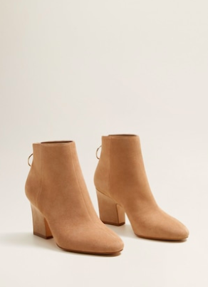 Mango Zipped leather ankle boots