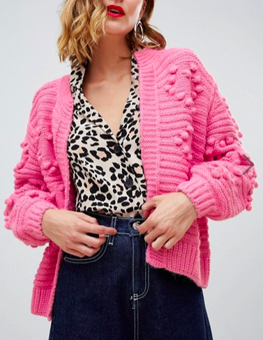 River Island bobble cardigan in pink