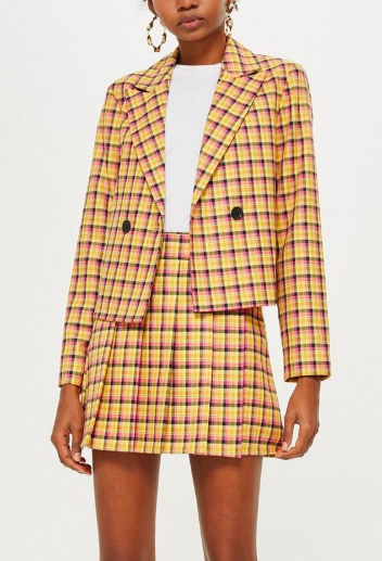 Topshop Yellow Check Suit