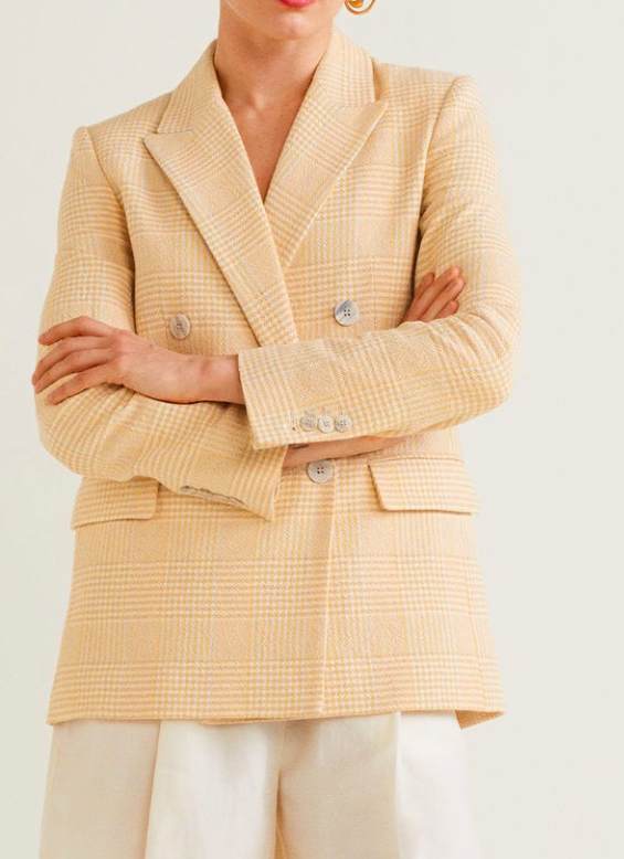 Mango Check Structured blazer