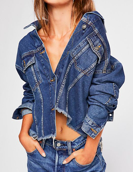 FP Raw Hem Denim Jacket