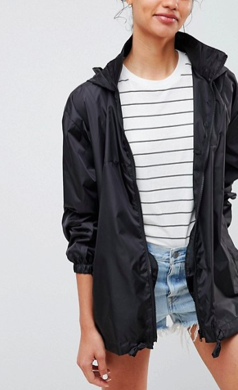 ASOS DESIGN rain jacket with fanny pack