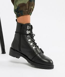 ASOS DESIGN Arya leather hiker ankle boots