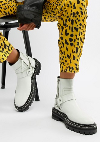 ASOS DESIGN Acolade premium leather chunky biker boots