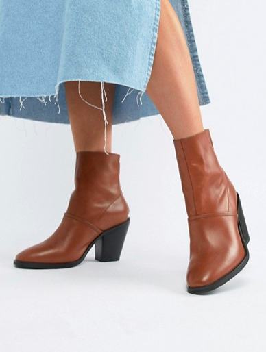 ASOS DESIGN Elexis leather ankle sock boots