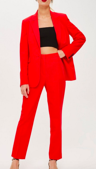 Topshop Coral High Waisted Suit