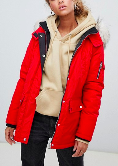 New Look Faux Fur Hooded Parka