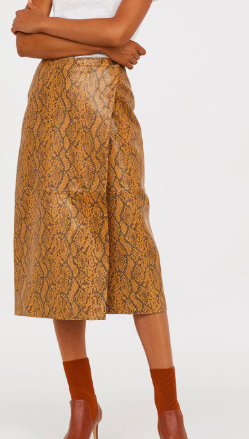 HM leather midi skirt