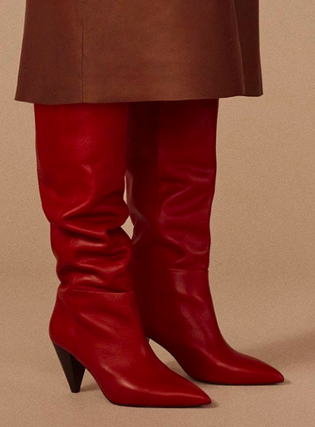 MAngo Leather high-leg boots