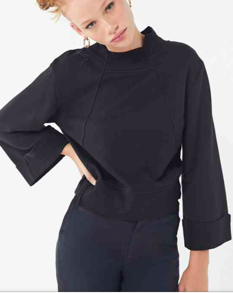 EVIDNT Uneven Seamed Pullover Sweatshirt