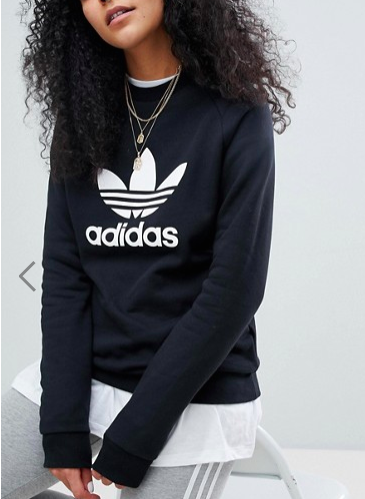Adidas Originals adicolor trefoil oversized sweatshirt in black