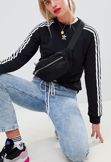 Adidas Originals Three Stripe Sweatshirt In Black