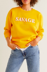 MANGO Furry message sweatshirt