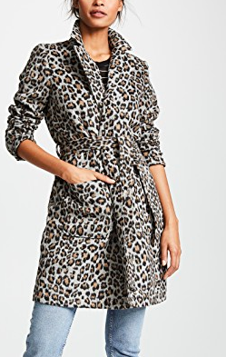 cupcakes and cashmere Fabrice Faux Leopard Wrap Coat  