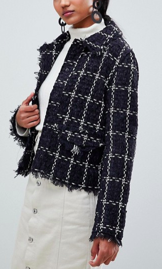 raw edge tweed jacket