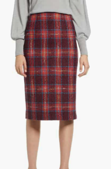 Plaid Tweed Pencil Skirt HALOGEN®