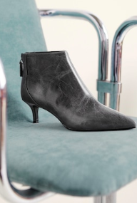 Mango Leather pointed ankle boots