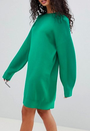 ASOS DESIGN Knitted Dress With Balloon Sleeve