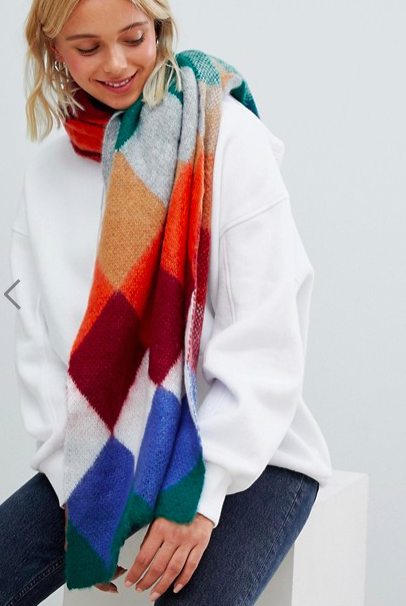 Bershka soft scarf in stripe