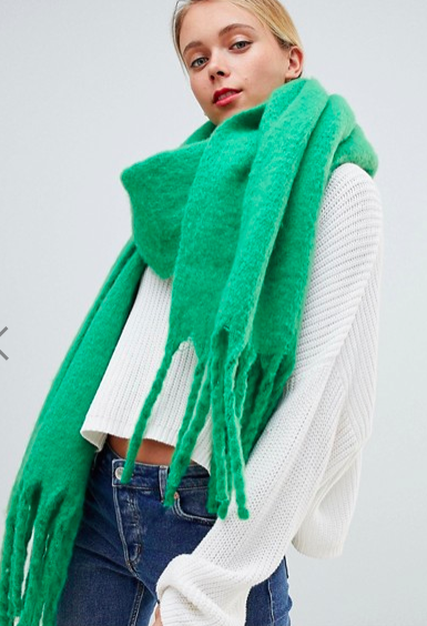 My Accessories green super soft extra long scarf