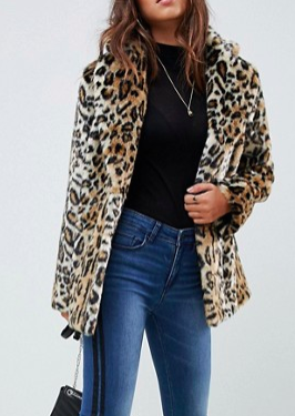 ASOS DESIGN animal faux fur coat