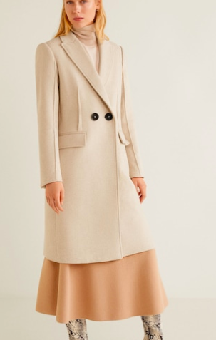 Mango Contrast buttons coat