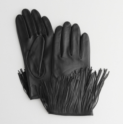 Stories Leather Fringe Gloves