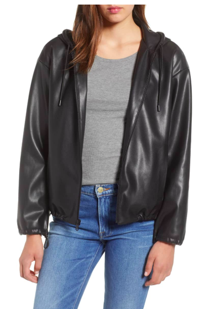 Faux Leather Hoodie SAM EDELMAN