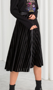 Stories Velvet Chevron A-Line Skirt