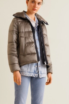 Mango Quilted water-repellent coat