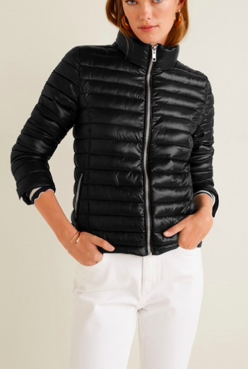 Mango Contrast liner quilted coat