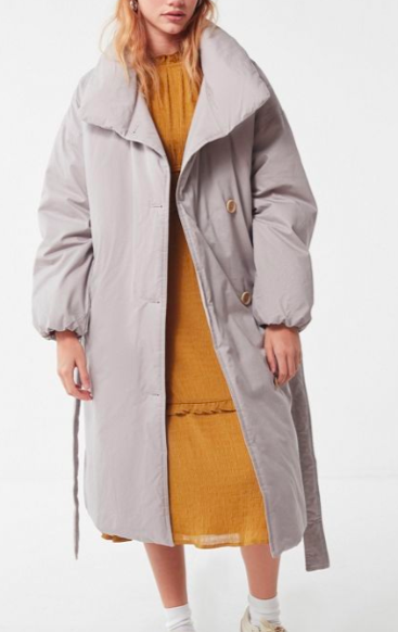 UO Belted Puffer Trench Coat