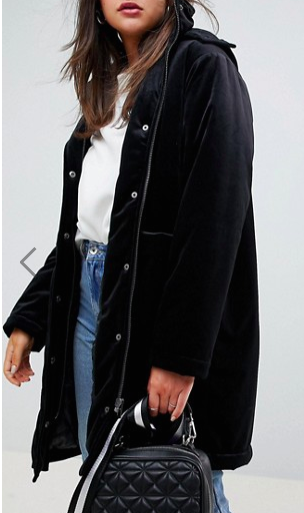 ASOS DESIGN velvet parka