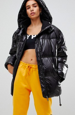 Ivy Park Vinyl Padded Coat In Black