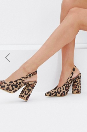 RAID Brook leopard print block heeled shoes