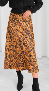 Stories Leopard Print Midi Skirt