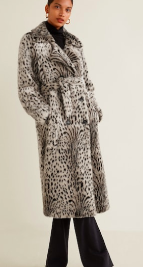 Mango Leopard faux-fur coat