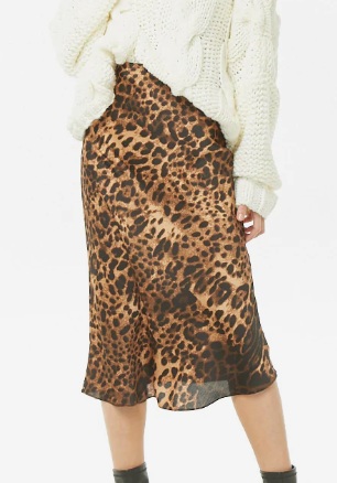 Forever 21 Satin Leopard Skirt