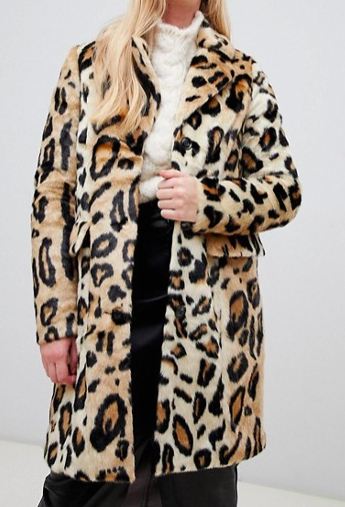 Vero Moda leopard print faux fur coat