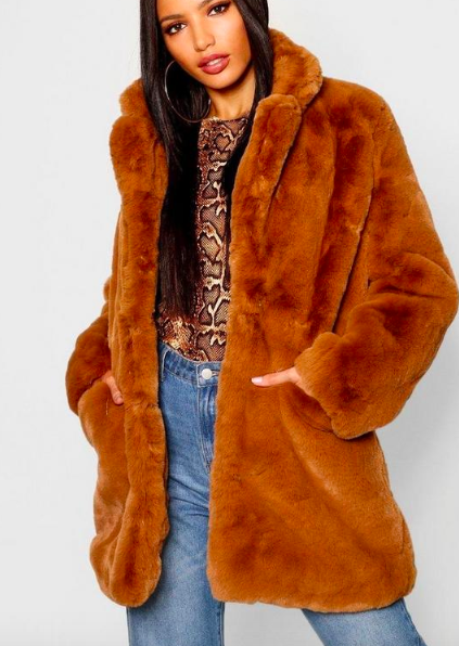 Boohoo Boutique Faux Fur Coat